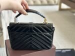 SAINT LAURENT BLACK ‘COLLEGE MINI’ SHOULDER BAG - Image 8