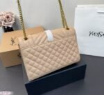 Saint Laurent ENVELOPE MEDIUM IN QUILTED GRAIN DE POUDRE EMBOSSED LEATHER - Image 3