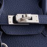 Hermès Birkin 25 Togo Blue Navy Palladium Hardware - Image 6