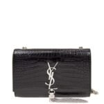 SAINT LAURENT Kate monogram croc-embossed leather shoulder bag - Image 2