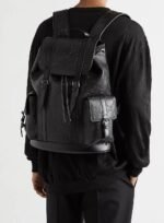 Gucci GG Leather Logo Embossed Backpack - Image 11