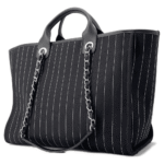 CHANEL Deauville 2wayTote Bag Black A66941 Cotton Leather - Image 2