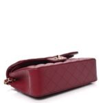 CHANEL Lambskin Quilted Medium Double Flap Burgundy - Image 3