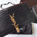 Saint Laurent Medium Kate Tassel Chain Bag In Black Crocodile Em - Image 9