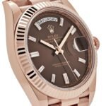 Rolex Day-Date 40 228235 Rose Gold Chocolate Baguette Diamond Dial - Image 5
