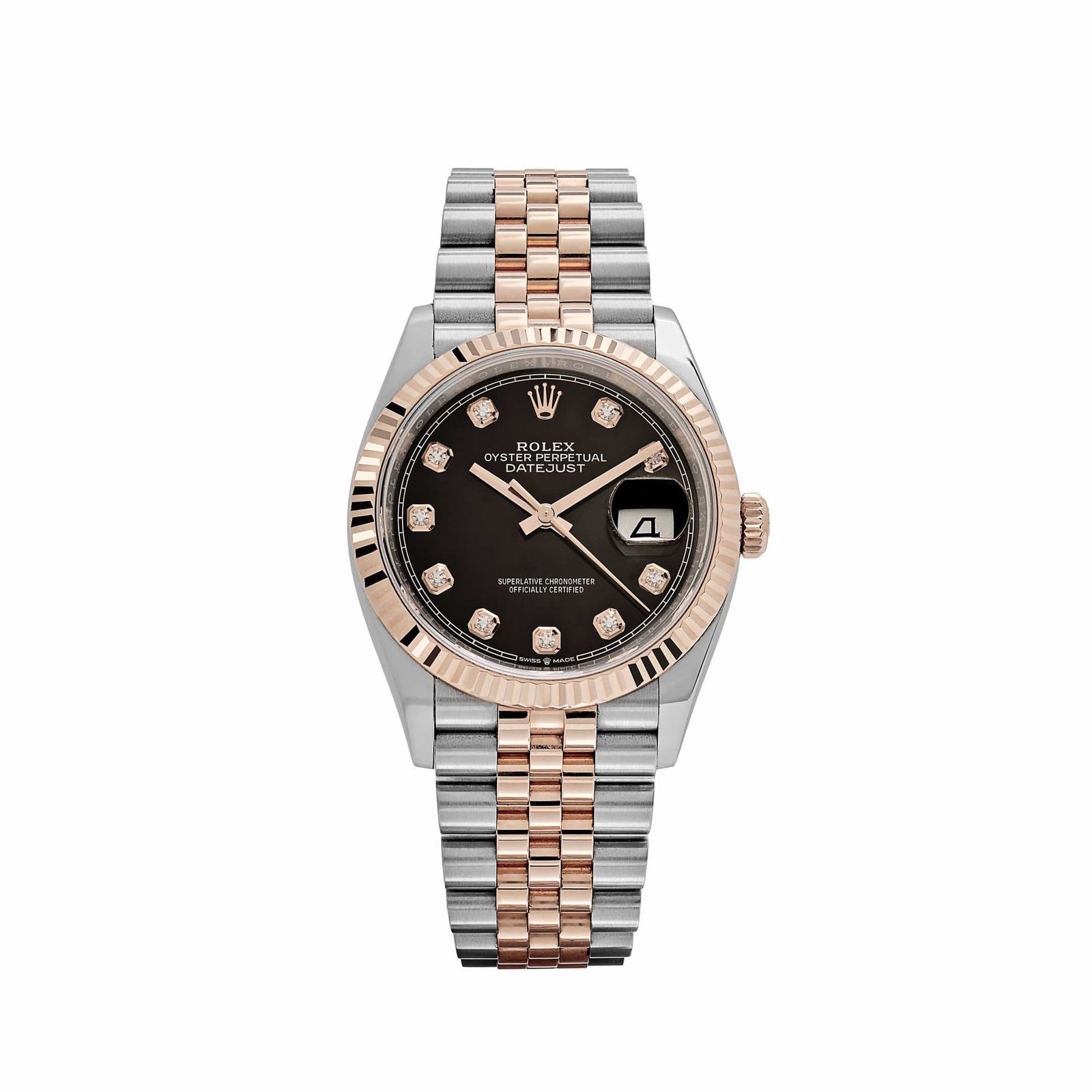 OkBoTOQ3-rolex-datejust-126231-rose-gold-stainless-steel-black-diamond-dial-rolex-43725780680948 Rolex Datejust 36 126231 Rose Gold Stainless Steel Black Diamond Dial - Image 1
