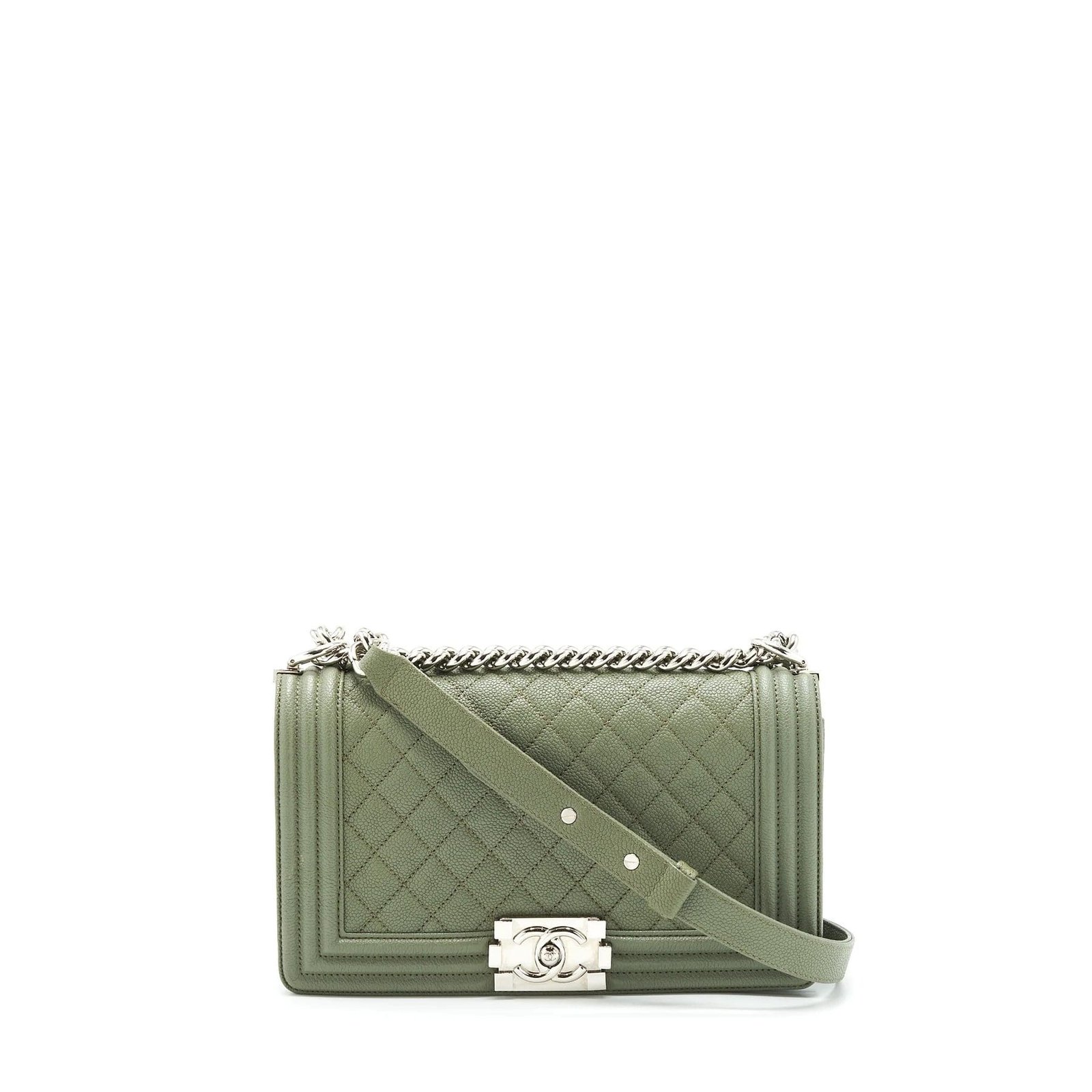 Q88fHMB3-6_DDQW0CGZPKGW@2 CHANEL MEDIUM BOY BAG CAVIAR LIGHT GREEN - Image 1