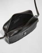 Saint Laurent Lou Medium YSL Monogram Calfskin Camera Crossbody Bag – Aged Silver Hardware - Image 7