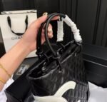 Chanel Black Quilted Lambskin Leather Medium Cambon Tote - Image 5