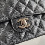 CHANEL CLASSIC HANDBAG Grained Calfskin & Silver Metal - Image 4