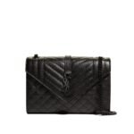 Saint Laurent Envelope Triquilt Medium YSL Shoulder Bag in Grained Leather