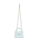 Chanel Small Kelly Shopper Light Blue Shiny Aged Calfskin Brushed Gold Hardware - Image 4