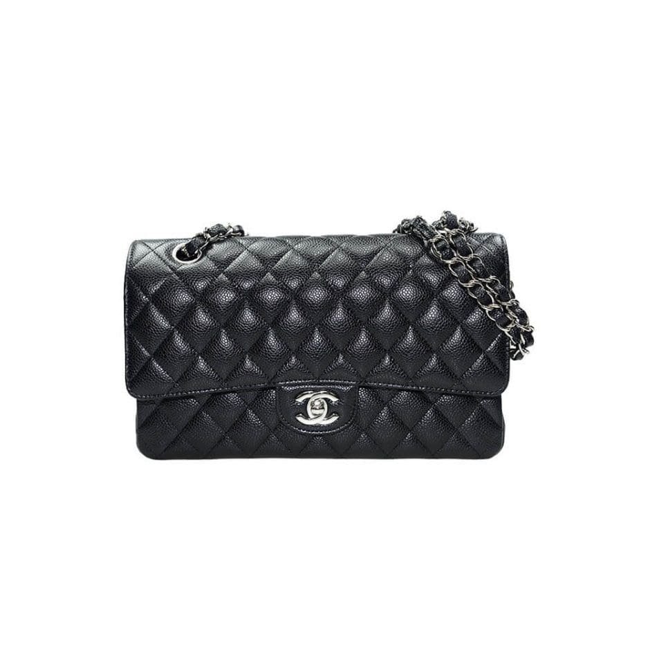 YQAZQpS4-1-773-937x937-1 CHANEL CLASSIC HANDBAG Grained Calfskin & Silver Metal - Image 1