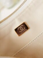Chanel AS4422 23K Hobo Bag Lambskin Gold Metal White - Image 8