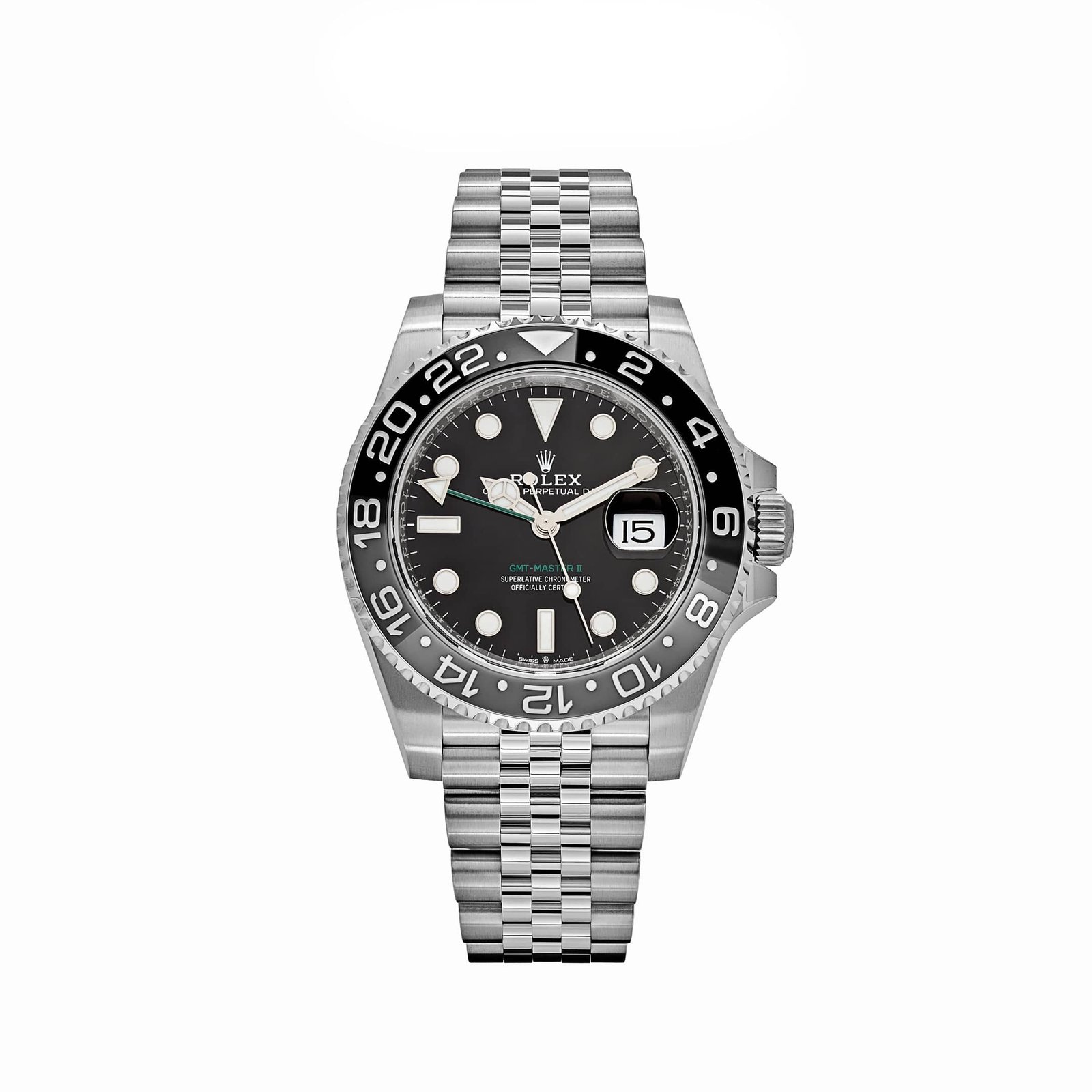 akcm1O2T-rolex-gmt-master-ii-126710grnr-bruce-wayne-stainless-steel-black-dial-jubilee-2024-rolex-43607862542580 Rolex GMT-Master II 126710GRNR ‘Bruce Wayne’ Stainless Steel Black Dial Jubilee (2024) 40mm - Image 1