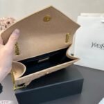 Saint Laurent ENVELOPE MEDIUM IN QUILTED GRAIN DE POUDRE EMBOSSED LEATHER - Image 4