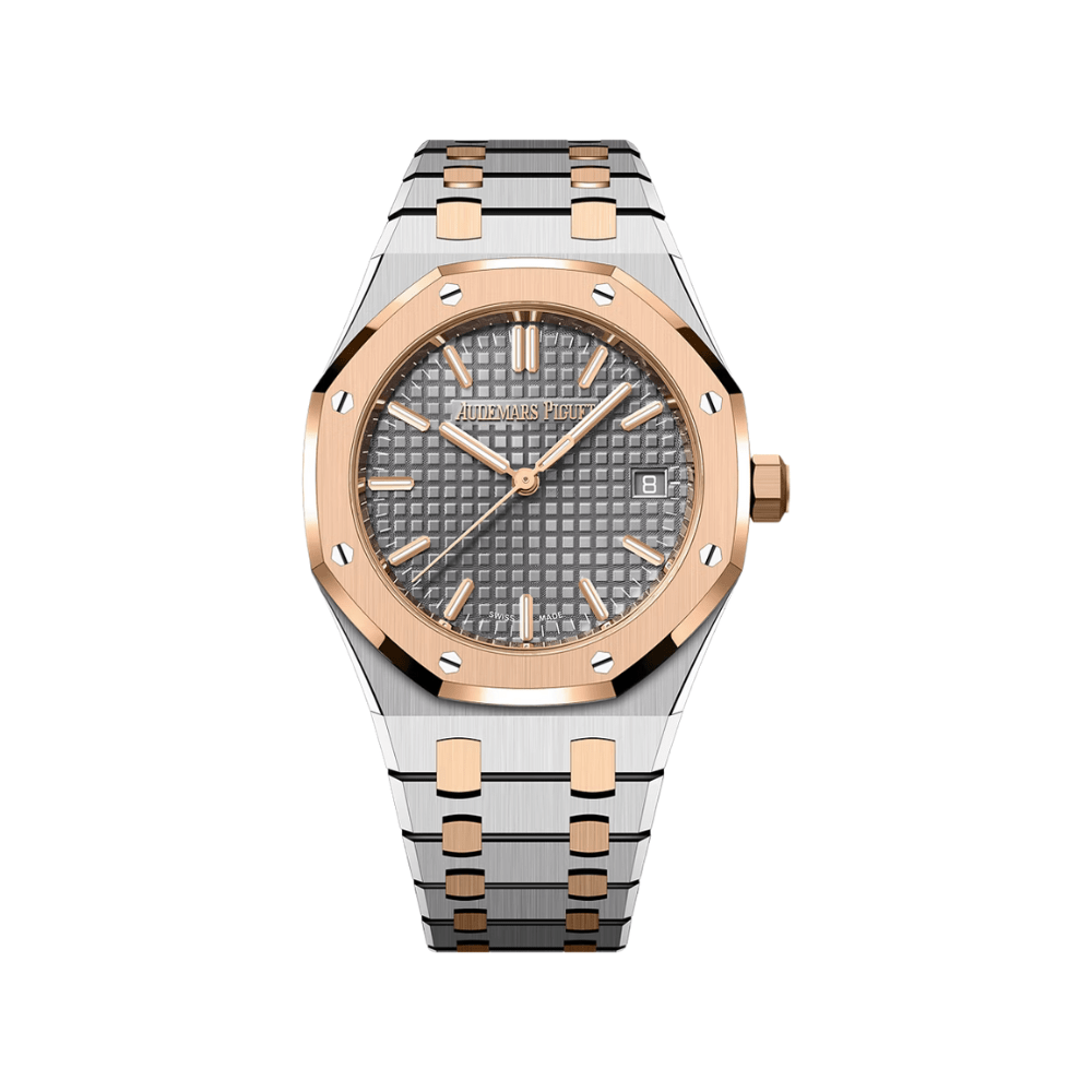 at1q90Ig-audemars-piguet-royal-oak-77450or-oo-1361or-01-rose-gold-and-steel-grey-dial-audemars-piguet-43335539720436 Audemars Piguet Royal Oak 77450OR.OO.1361SR.03 Rose Gold and Steel Grey Dial - Image 1
