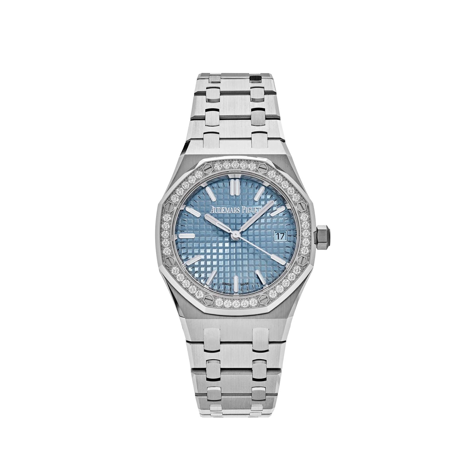 audemars-piguet-royal-oak-77451st-zz-1361st-01-selfwinding-50th-anniversary-stainless-steel-light-blue-dial-diamond-bezel-audemars-piguet-42612104298740 Audemars Piguet Royal Oak 77451ST.ZZ.1361ST.01 ‘Ladies’ Selfwinding ’50th Anniversary’ Stainless Steel Light Blue Dial Diamond Bezel (2023) - Image 1