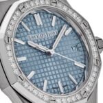 Audemars Piguet Royal Oak 77451ST.ZZ.1361ST.01 ‘Ladies’ Selfwinding ’50th Anniversary’ Stainless Steel Light Blue Dial Diamond Bezel (2023) - Image 5