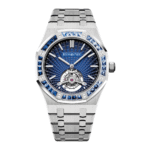 Audemars Piguet Royal Oak Tourbillon Extra Thin Platinum Baguette Bezel Blue Dial 26521PT.YY.1220PT.01