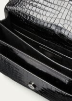 SAINT LAURENT Sunset Medium YSL Crossbody Bag in Croc-Emboassed Leather - Image 4
