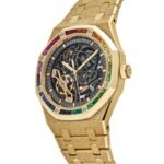 Audemars Piguet Royal Oak 15412BA.YG.1224BA.01 Rainbow Baguette Frosted Yellow Gold Double Balance Wheel - Image 3