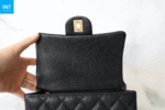 Chanel Top Handle Mini Rectangular, Black Caviar with Matte Gold Hardware - Image 8