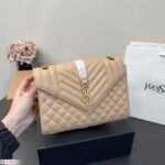 Saint Laurent ENVELOPE MEDIUM IN QUILTED GRAIN DE POUDRE EMBOSSED LEATHER - Image 2