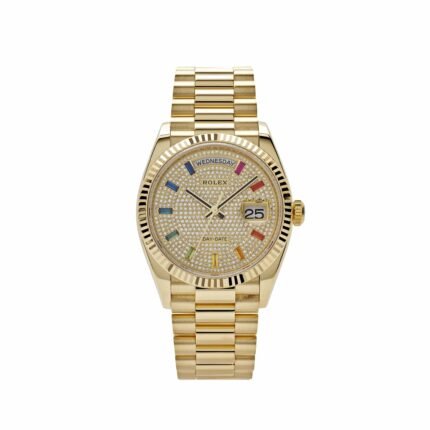 Rolex Day-Date 36 128238 Yellow Gold Diamond-Paved Rainbow Dial (2022)