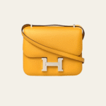 Hermès Jaune Amber and Rose Lipstick Constance 18 Verso Veau Evercolor Palladium Hardware