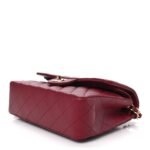 CHANEL Lambskin Quilted Medium Double Flap Burgundy - Image 4