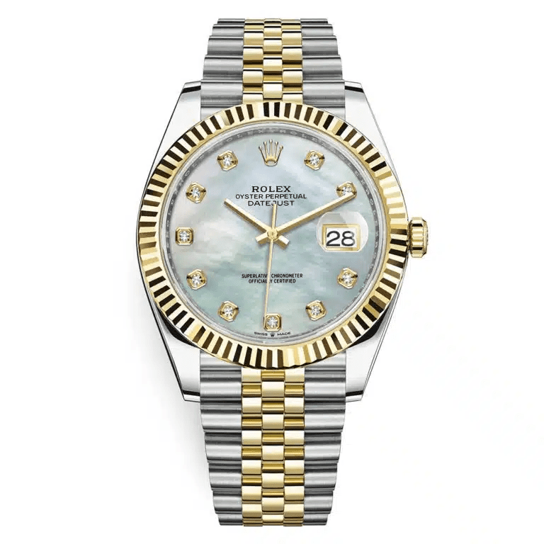 e55bb7495c6602810fd3ff56dc763185 Rolex Datejust 126333 White MOP Diamond Jubilee 41mm - Image 1
