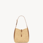 Saint Laurent le 5 à 7 supple small in raffia and leather