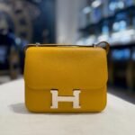 Hermès Jaune Amber and Rose Lipstick Constance 18 Verso Veau Evercolor Palladium Hardware - Image 2