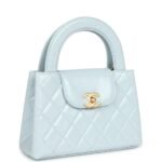 Chanel Small Kelly Shopper Light Blue Shiny Aged Calfskin Brushed Gold Hardware - Image 7