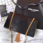 Saint Laurent Medium Kate Tassel Chain Bag In Black Crocodile Em - Image 10