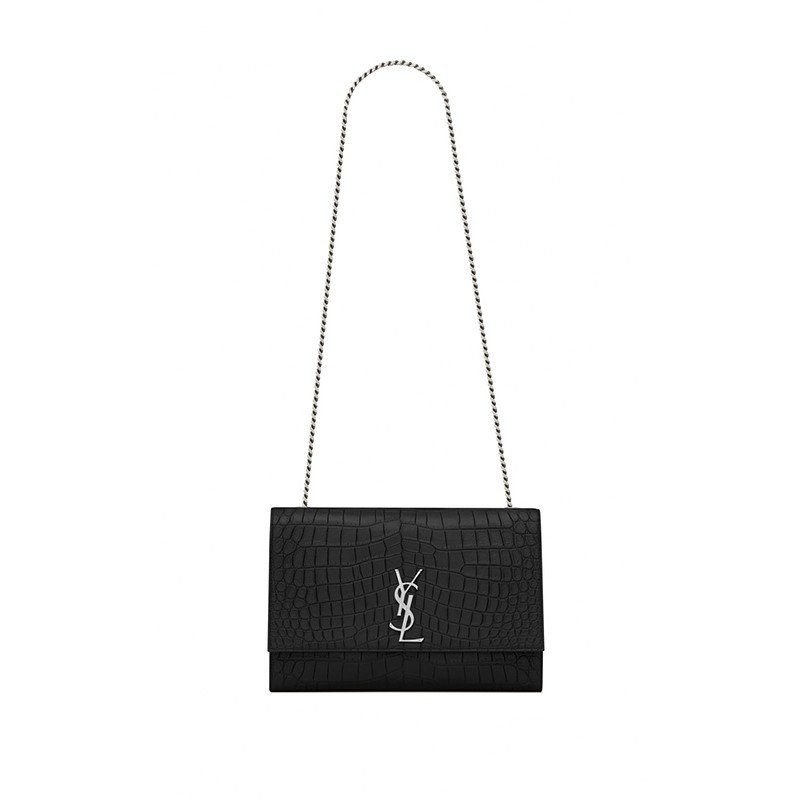 ngxCqTVQ-D26029A4-5C06-B99E-0D35-D15451B96837 Saint Laurent Large Kate Chain Bag In Black Crocodile Embossed L - Image 1