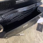 Saint Laurent Black Manhattan croc-effect shoulder bag - Image 9