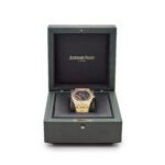 Audemars Piguet Royal Oak 15412BA.YG.1224BA.01 Rainbow Baguette Frosted Yellow Gold Double Balance Wheel - Image 7