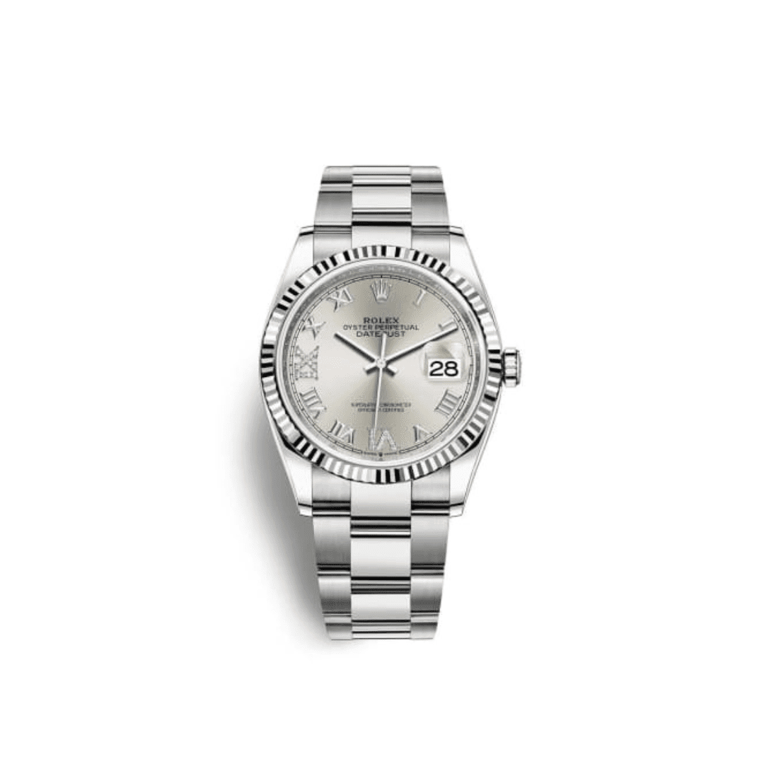 rolex-datejust-36-white-gold-stainless-steel-silver-dial-126234-rolex-40266724245748 Rolex Datejust 36 126234 Stainless Steel Silver Dial Oyster - Image 1