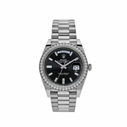 Rolex Day-Date 40 228349RBR White Gold Diamond Bezel Black Dial (2024)