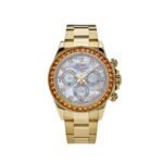 Rolex Daytona 116578SACO Yellow Gold Sapphire Bezel Mother Of Pearl Dial