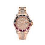 Rolex GMT-Master II 126755SARU Rose Gold Sapphire and Ruby Diamond Pave
