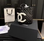 Chanel Black Quilted Lambskin Leather Medium Cambon Tote - Image 8