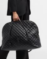 Saint Laurent ES Giant Travel Bag in Smooth Quilted Leather with Gold Hardware - Image 6