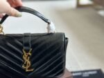 SAINT LAURENT BLACK ‘COLLEGE MINI’ SHOULDER BAG - Image 5