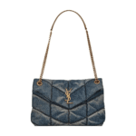 Saint Laurent Denim LouLou Puffer Bag