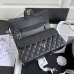 CHANEL CLASSIC HANDBAG Grained Calfskin & Silver Metal - Image 3