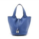 Hermès Taurillon Clemence Picotin 18 Bleu Royal with Palladium Hardware
