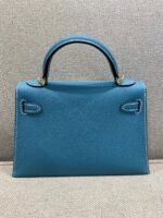 Hermès Mini Kelly Bleu Jean Epsom Gold Hardware - Image 3